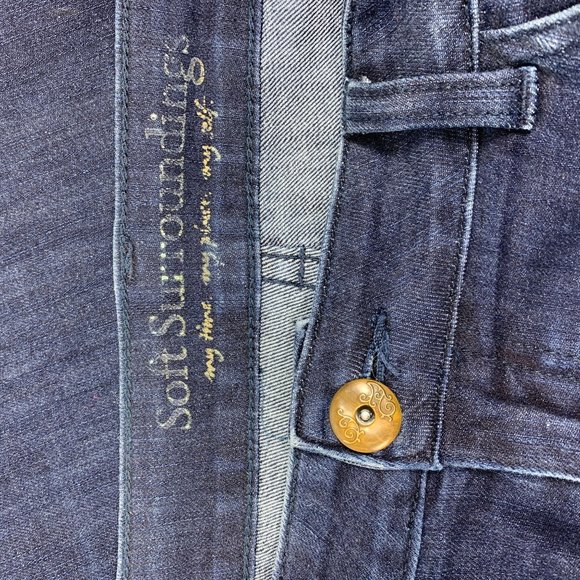Soft Surroundings 10 Jeans Straight Dark Stretch 36" X 31" - Picture 3 of 5